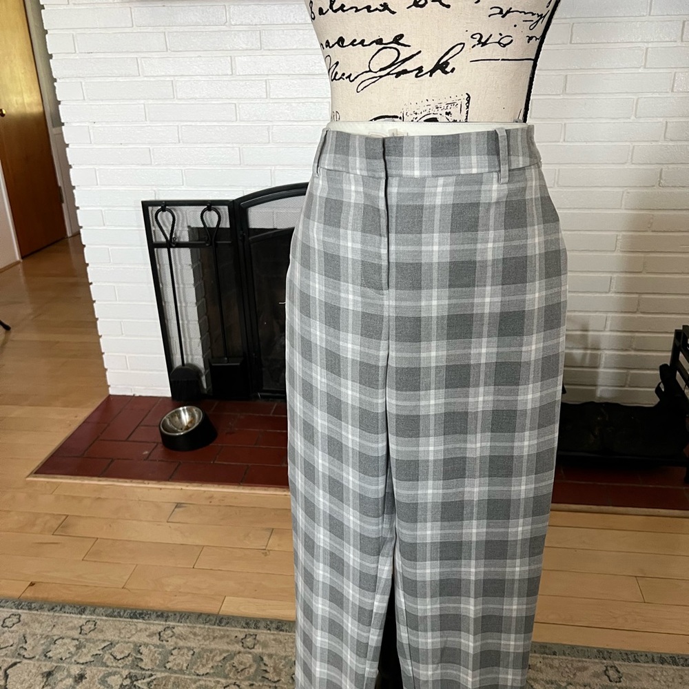 NWT Court & Rowe grey plaid trouser pants